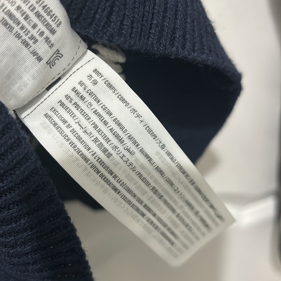 Hollister cotton blend women’s sweater navy blue and white stripe cardigan - Picture 3 of 6